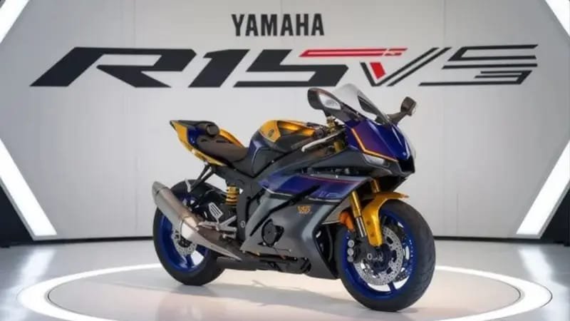 Yamaha R15 V5 2025 – 87 KMPL Mileage, 0–100 km/h in 6 Sec, Stylist Control Bike, Bluetooth Dashboard & LED Headlamps at ₹5,899 EMI!